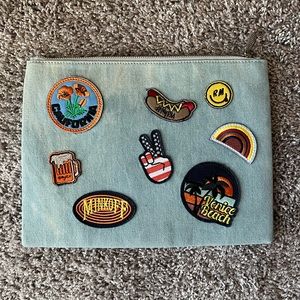 Rebecca Minkoff Denim Clutch with Patches